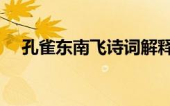 孔雀东南飞诗词解释（孔雀东南飞诗词）