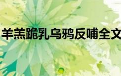 羊羔跪乳乌鸦反哺全文（乌鸦反哺 羊羔跪乳）