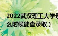 2022武汉理工大学录取时间及查询入口（什么时候能查录取）