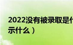 2022没有被录取是什么界面（没被录取会显示什么）