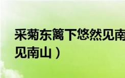 采菊东篱下悠然见南山诗（采菊东篱下 悠然见南山）