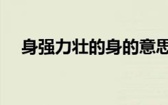 身强力壮的身的意思（身强力壮的意思）