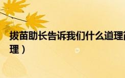 拔苗助长告诉我们什么道理简短（拔苗助长告诉我们什么道理）