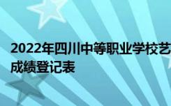 2022年四川中等职业学校艺术体育类专业招生报名、志愿及成绩登记表