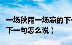 一场秋雨一场凉的下一句（一场秋雨一场凉的下一句怎么说）