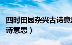 四时田园杂兴古诗意思翻译（四时田园杂兴古诗意思）