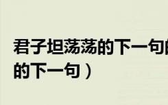 君子坦荡荡的下一句的拼音是啥（君子坦荡荡的下一句）