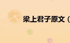 梁上君子原文（梁上君子翻译）