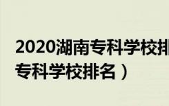 2020湖南专科学校排名榜（2022年湖南最好专科学校排名）