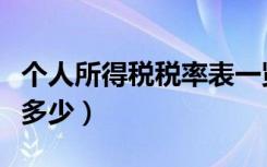个人所得税税率表一览表（个人所得税税率是多少）