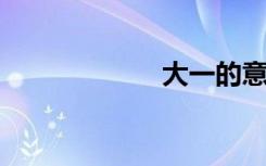 大一的意思是什么