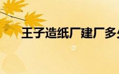 王子造纸厂建厂多少年（王子造纸厂）
