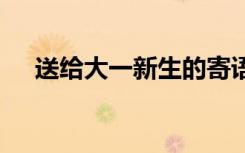 送给大一新生的寄语 励志奋斗寄语精选