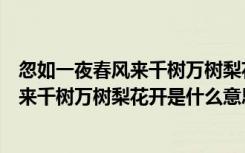 忽如一夜春风来千树万树梨花开是什么意思（忽如一夜春风来千树万树梨花开是什么意思）