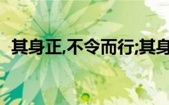 其身正,不令而行;其身不正,虽令不从的意思