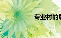 专业村的意思是什么