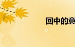 回中的意思是什么