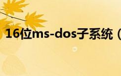 16位ms-dos子系统（16位ms dos子系统）