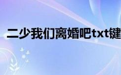 二少我们离婚吧txt键盘（二少我们离婚吧）