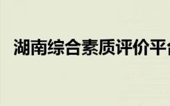 湖南综合素质评价平台登录（在哪里登录）