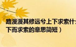路漫漫其修远兮上下求索什么意思（路漫漫其修远兮吾将上下而求索的意思简短）