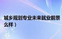城乡规划专业未来就业前景（2022城乡规划专业就业前景怎么样）