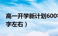 高一开学新计划600字（高一新学期计划600字左右）