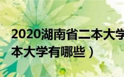 2020湖南省二本大学有哪些（2022湖南的二本大学有哪些）