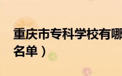 重庆市专科学校有哪些（2022最新高职院校名单）