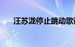 汪苏泷停止跳动歌词（停止跳动歌词）