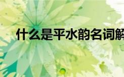 什么是平水韵名词解释（什么是平水韵）