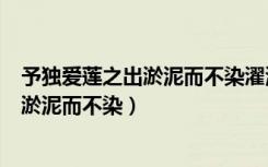 予独爱莲之出淤泥而不染濯清涟而不妖翻译（予独爱莲之出淤泥而不染）