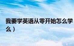 我要学英语从零开始怎么学（我想学英语从零开始的先学什么）