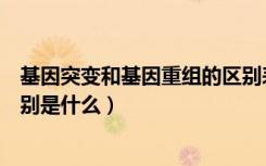 基因突变和基因重组的区别表格（基因突变和基因重组的区别是什么）