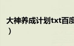大神养成计划txt百度云盘（大神养成计划txt）