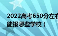 2022高考650分左右能上什么大学（文理科能报哪些学校）