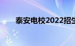 泰安电校2022招生官网（泰安电校）