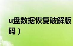 u盘数据恢复破解版（u盘数据恢复大师注册码）