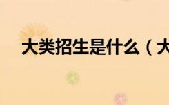 大类招生是什么（大类招生是什么意思）