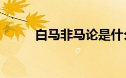 白马非马论是什么（白马非马论）