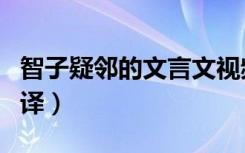 智子疑邻的文言文视频（智子疑邻的文言文翻译）
