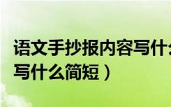 语文手抄报内容写什么简短（语文手抄报内容写什么简短）