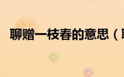 聊赠一枝春的意思（聊赠一枝春的上一句）