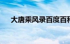 大唐乘风录百度百科（大唐乘风录txt）