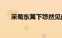 采菊东篱下悠然见南山（采菊东篱下）