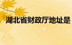 湖北省财政厅地址是（湖北省财政厅地址）