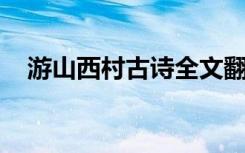 游山西村古诗全文翻译（游山西村 古诗）