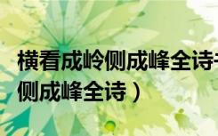 横看成岭侧成峰全诗书法作品欣赏（横看成岭侧成峰全诗）