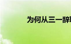为何从三一辞职（三一裁员）