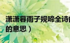 潇潇暮雨子规啼全诗的意思（潇潇暮雨子规啼的意思）